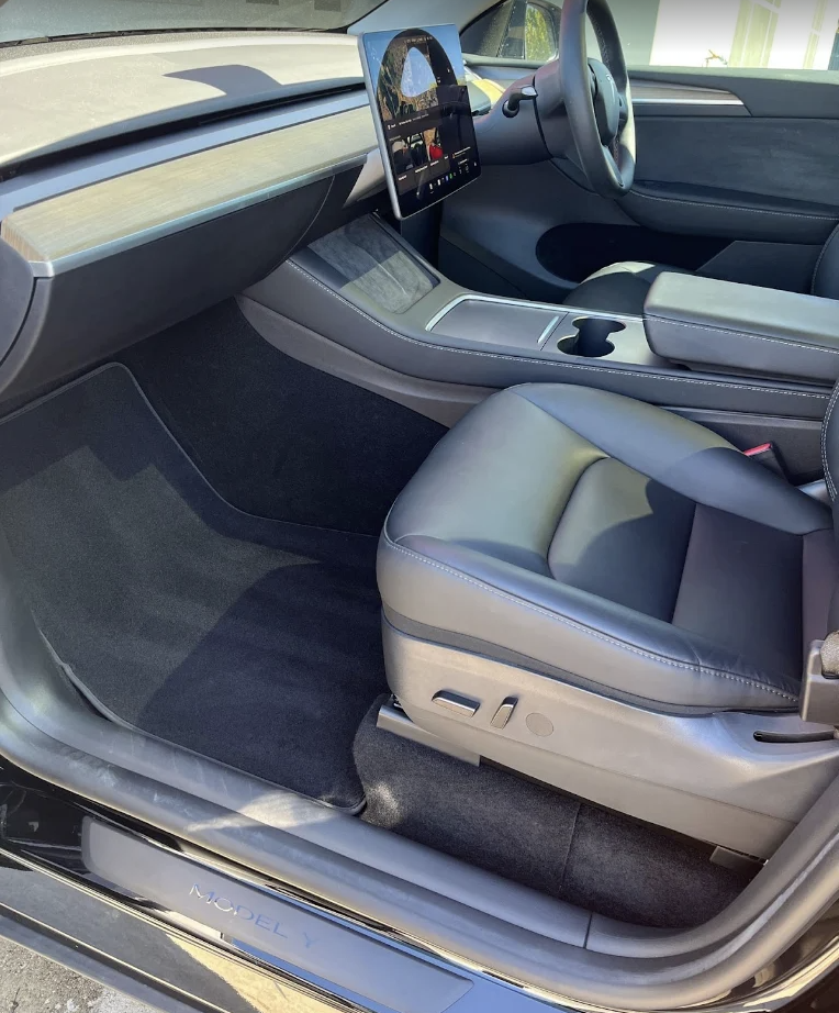 Tesla Model Y interior after a deep clean — mobile detailing Brisbane